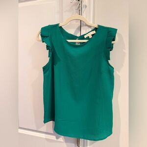 Monteau Teal Sleeveless Blouse